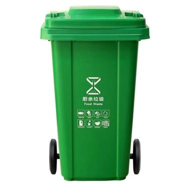 Imagem de 100L, 120L Lata Lixo Externa Com Rodas Silenciosas Tampa Lata Lixo Comercial Resistente Para Varanda Quintal Deck Pátio 5 Cores(Green,120L)