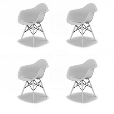 Imagem de Conjunto com 4 Cadeiras Eames Arm DSW Branco - Mobly