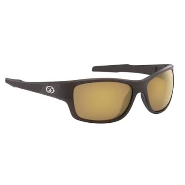 Imagem de Flying Fisherman Óculos de sol polarizados Down Sea com bloqueador UV AcuTint para pesca e esportes ao ar livre, Armação marrom/lentes espelhadas douradas âmbar, Medium