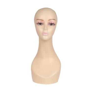 Imagem de KiBcsLic Cabeça de Treinamento de Manequim Feminino, Modelo Multifuncional para Exibição de Perucas, Chapéus, Acessórios de Beleza, Loja