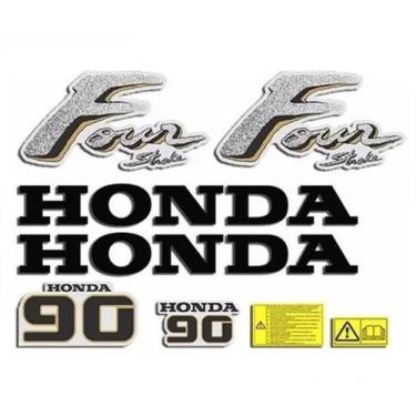 Imagem de Kit Faixa Adesivo Motor Honda 90 Hp 4 Tempos - Spts