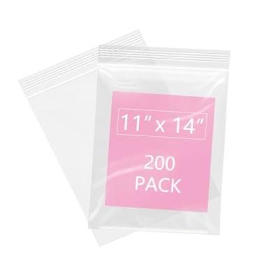 Imagem de iMailer - 200 peças - 28 cm x 35,5 cm sacos de plástico com zíper - bolsa transparente com zíper para impressões, fotos, documentos, roupas, camiseta