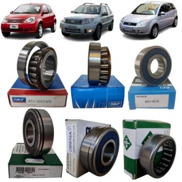 Imagem de Kit 6 Rolamento Cambio Fiesta Ecosport Ka Pinhão 62m Eixo 27 - INA, SK