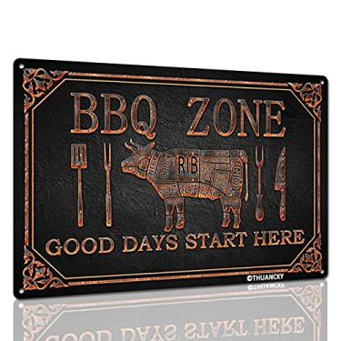 Imagem de THUANCKY Placa de metal para churrasco, adequada para casa, cozinha, pátio, varanda, restaurante, churrasco, acessórios, 20 x 30 cm