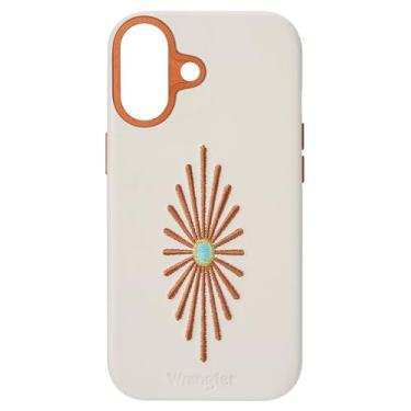 Imagem de WITHit Wrangler® Capa de couro bordada para iPhone - Estrela do Oeste, compatível com iPhone (Creme, 16)