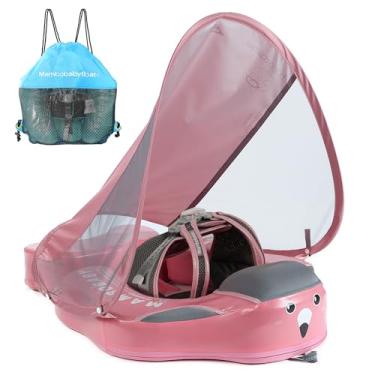 Imagem de HECCEI Mambobaby Float Add Tail O Mais Novo Flutuador De Natação Para Bebês Com Dossel, Flutuador Sólido Não Inflável Para Bebês, Atualização De Material De Couro Macio À Prova D'Água Adequado Para A