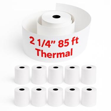 Imagem de Pokanic Rolos térmicos de papel para recibo [5,8 cm x 213,5 cm] x [10 rolos] Compatível com Clover Mini Mobile Square POS System Calculadoras de máquina de cartão de crédito Impressoras Star (5,7 cm x