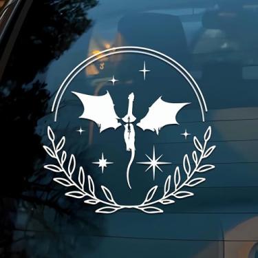 Imagem de Decalque de carro dragão engraçado quarta asa, fantasia de leitura, livraria, amante de livros, Kindle Humor acessórios para janela de carro afirmações vinil à prova d'água 15 cm decalque decalque de