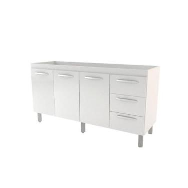 Imagem de Balcão 1,60 Emily Branco 3 Portas 3 Gavetas Moblis S/Tampo