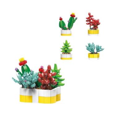 Imagem de Crianças DIY Simulação Suculentas Bonsai Cacto Aloe Vera Blocos De Con