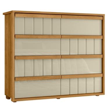 Imagem de Cômoda Grande 8 Gavetas 100% MDF Ripada Talita