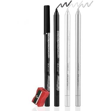 Imagem de Fato de lápis de delineador flash de gel colorido, 3 canetas de delineador de olhos, caneta de delineador de olhos impermeável, sombra de olhos, sobrancelha, lápis de olhos (01# 19#+20#)