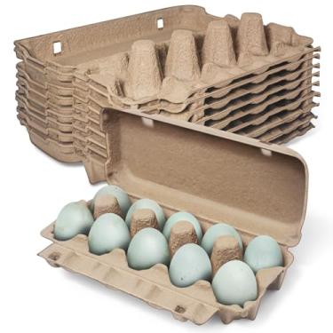Imagem de tutata Caixas de ovos de pato, caixa de ovos jumbo de 5/6 dúzias, parte superior em branco, caixas de ovos de pato de polpa de 10 células, pacote com 10
