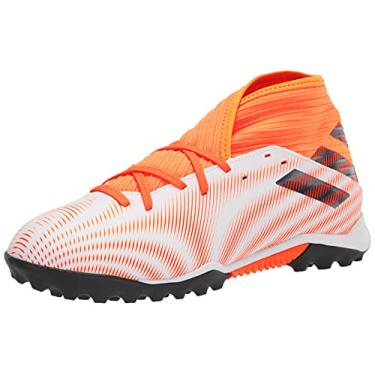 Imagem de adidas Tênis de futebol masculino Nemeziz .3 Turf, Branco/Preto/Laranja Gritante, 8
