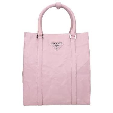 Imagem de Prada Bolsa feminina pequena de couro rosa, preta