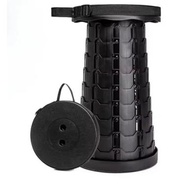 Imagem de Macco Banco telescópico dobrável para adultos – Banco dobrável portátil com altura ajustável – Banqueta de acampamento leve, retrátil e dobrável para viagens e eventos ao ar livre