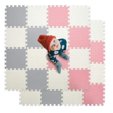 Imagem de Tapetes de espuma Tamiplay para crianças 30x30cm 16 ladrilhos com 1 cm de espessura