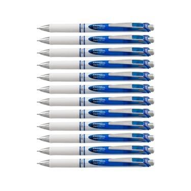 Imagem de Pentel Caneta de gel líquido retrátil EnerGel RTX Pearl (0,7 mm), linha média, ponta de agulha, tinta azul, pacote com 12 (BLN77PW-C)