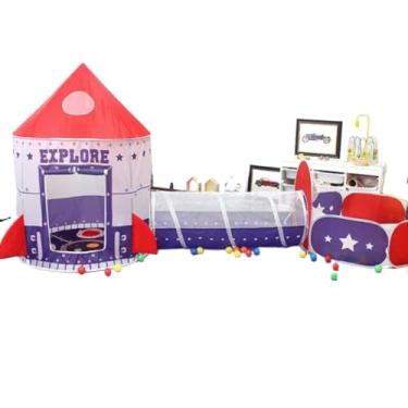Imagem de Barraca Infantil 3x1 Com Tunel E Cesta De Basquete Piscina De Bolinhas Infantil Casinha De Brinquedo Infantil(vemelho com azul)
