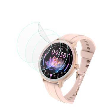 Imagem de Futanwei Protetor de tela para relógio inteligente KIBFLE DR03 de 1,25 polegadas [3 unidades] película PET transparente HD [anti-impressões digitais] [anti-arranhões] [livre de bolhas] [compatível com