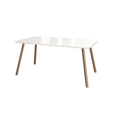 Imagem de Mesa de Jantar 6 Lugares Retangular 1,59m 1601 Carraro Off White com G