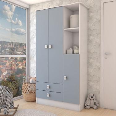 Imagem de Guarda-Roupa Infantil Prince 3 Portas 2 Gavetas Azul - Panorama Móveis