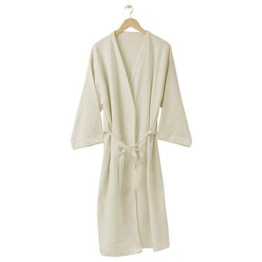 Imagem de Roupão Tecebem Unissex Moletom Peluciado Tam G Perola