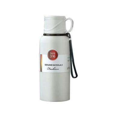 Imagem de Garrafa Térmica Aço Inoxidável 600ml 1L 1,5L Filtro Alça Quente Frio -