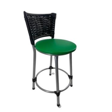 Imagem de Kit banqueta baixa junco cozinha gourmet bancada americana - FortMix, 