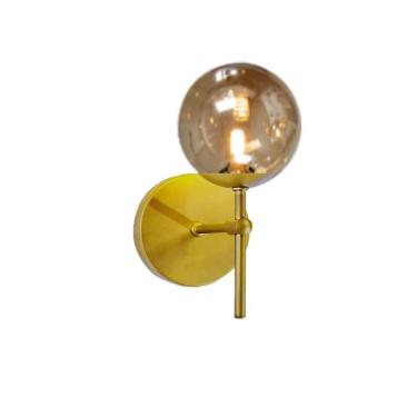 Imagem de Arandela Moderna Jabuticaba Dourada Globo Bola De Vidro Fumê