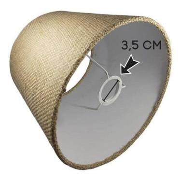 Imagem de Cúpula De Abajur Luminária Tecido Cônica 18X22X18 - Juta