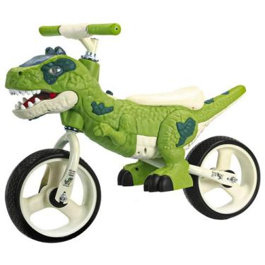Imagem de Bicicleta Sem Pedal Dinossauro Bike De Equilíbrio Aro 12 Com Luzes E M