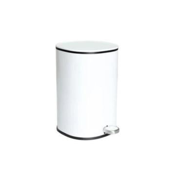 Imagem de Lixeira Redonda Com Pedal Branca 5L