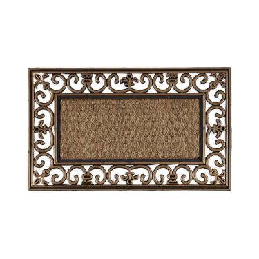 Imagem de Capacho Antiderrapante Fibra De Coco Dourado 45X75Cm - Kacyu