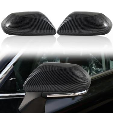 Imagem de CZShiYue Capa de espelho retrovisor de plástico de fibra de carbono para carro capa protetora para espelhos externos apto para Toyota Camry 2018-2024 87945-06130-A0 87945-06130-A1 (um par de plástico