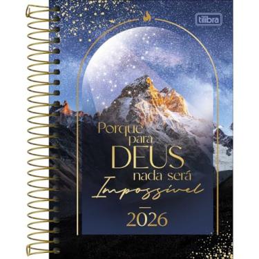 Imagem de Tilibra - Agenda Espiral Diária 14,0 x 20,0 cm Louvor 2026 - Para Deus Nada Será Impossível