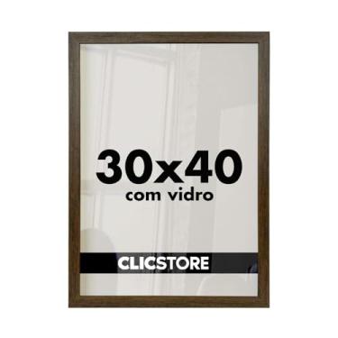 Imagem de Kit 3 Moldura 30x40 Parede Quadro Vidro Foto Poster Diplomas Porta Retrato Certificado Fotografia Madeira Cartazes MDF C