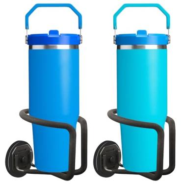 Imagem de UNUSFIRE Suporte magnético para copos, 2 unidades de suporte magnético para trator de geladeira RV, suporte de copo vertical de borracha resistente para cortador de grama e caminhão, trator, cortador