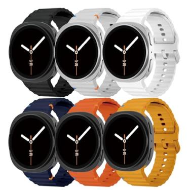 Imagem de Pulseira esportiva para Samsung Galaxy Watch 8 de 40 mm e 44 mm/8 Classic 46 mm para homens e mulheres, pulseira de substituição de silicone macio para Samsung Galaxy Watch 8 Classic de 46 mm/8 de 44