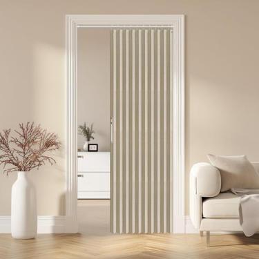 Imagem de Cortina de porta magnética AJAZZ 100% Blackout 42x78cm Creme Amarelo