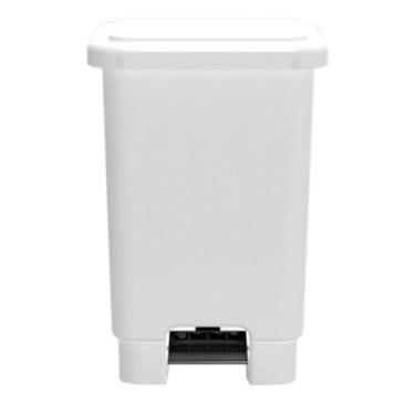 Imagem de Lixeira Branca 100 Litros com Pedal Compacta Cesto Lixo Banheiro Escri