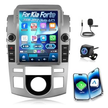 Imagem de 4 + 64 G Android 15 estéreo para carro Kia Forte 2008-2012 (Auto A/C) – Carplay sem fio e Android Auto – Rádio com tela sensível ao toque de 9,7 polegadas com WiFi/DSP/GPS/Mirror Link/SWC, câmera de