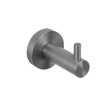 Imagem de Conjunto de acessórios para banheiro cinza, kit de acessórios, suporte de parede redondo de aço inoxidável, barra de mão, suporte para rolo de papel higiênico, gancho para toalha, gancho único