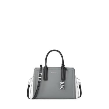 Imagem de Michael Kors Bolsa pequena Laila, ferragens prateadas/couro em relevo tricolor/Storm Multi