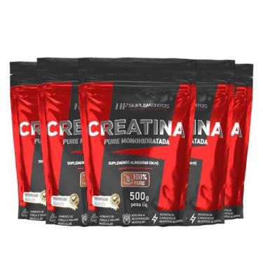 Imagem de Creatina Monohidratada 500G Kit 05 Unidades Hf Suplementos