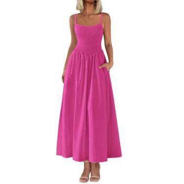Imagem de Vestido longo feminino PRETTYGARDEN, com blusa, verão 2025, rosa verme
