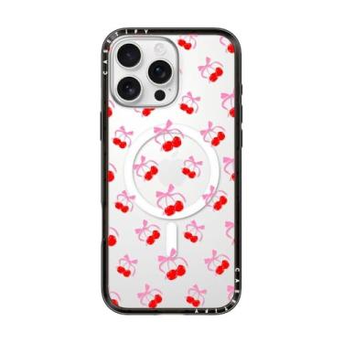 Imagem de CASETiFY Capa compacta para iPhone 16 Pro Max [fina e elegante/compatível com Magsafe/1,2 m. 2X proteção contra quedas de grau militar] - Jubileu de cerejas - preto transparente