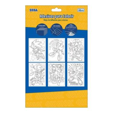 Imagem de Folhas de Adesivos para Colorir Sonic Tilibra