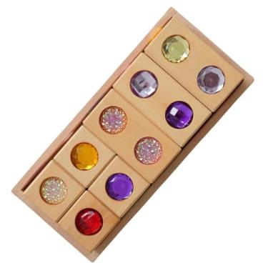 Imagem de YIJU Conjunto de blocos de madeira acrílicos, brinquedos empilháveis, cubos de construção sensoriais, jogo de empilhamento para meninos, meninas, idades de