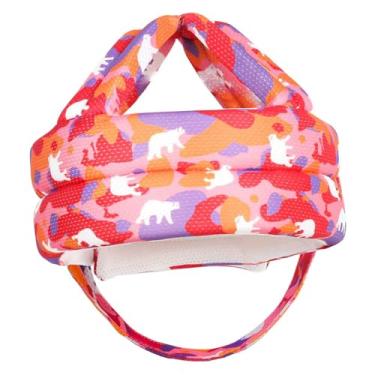 Imagem de Milageto Capacete de proteção infantil, chapéu macio e prático anti-queda, chapéu de proteção para aprender a andar, para meninos e meninas, bebês engatinhando, Vermelho Roxo Laranja